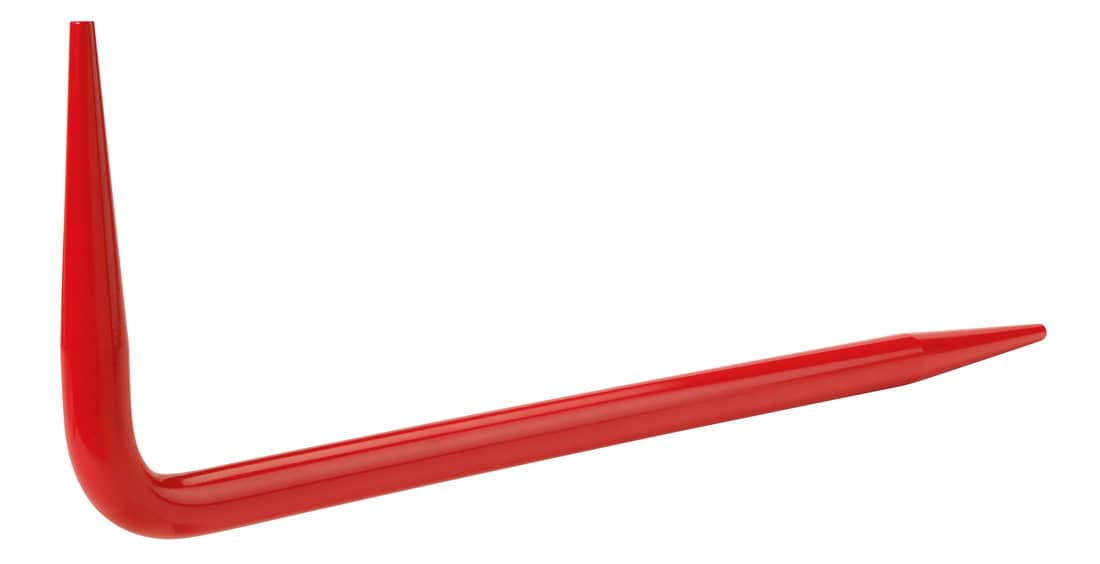 Kątowy łom montażowy RENNSTEIG typu L z zaostrzoną końcówką, do precyzyjnego pozycjonowania i prac instalacyjnych