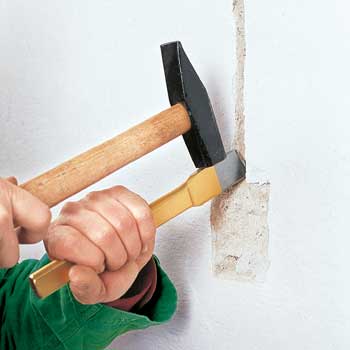 Szerokie dłuto budowlane RENNSTEIG 366 250 do skuwania tynków i zapraw, widok produktu z profilu