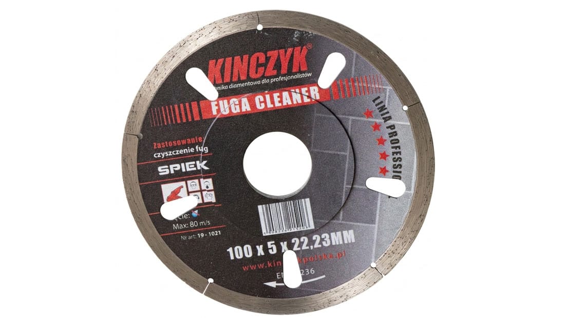 Tarcza diamentowa KINCZYK FUGA CLEANER 100 × 5 × 22,23 mm – narzędzie do usuwania fug i cięcia płytek ceramicznych oraz gresowych.