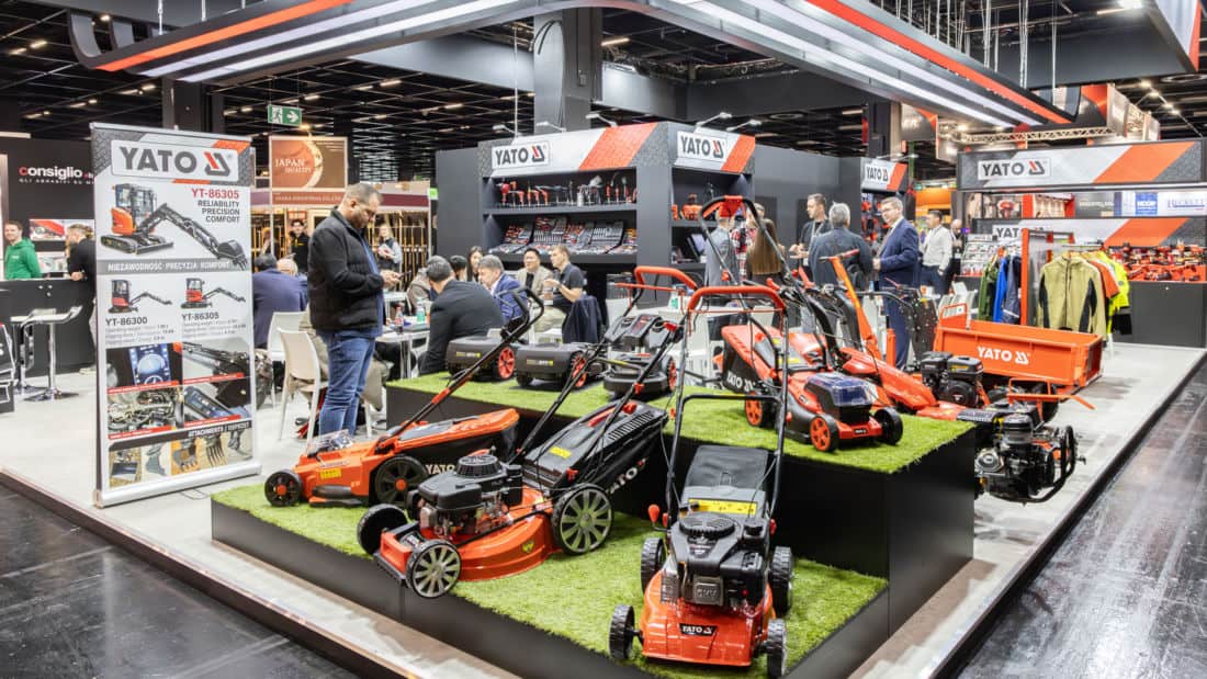Stoisko YATO na targach EISENWARENMESSE 2026 – ekspozycja narzędzi ogrodowych i sprzętu dla profesjonalistów