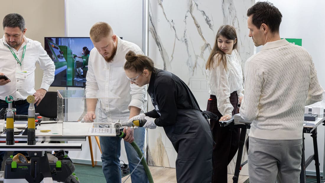 Pokaz pracy narzędzi diamentowych Distar podczas targów EISENWARENMESSE 2026 – praktyczne testy i prezentacje dla odwiedzających