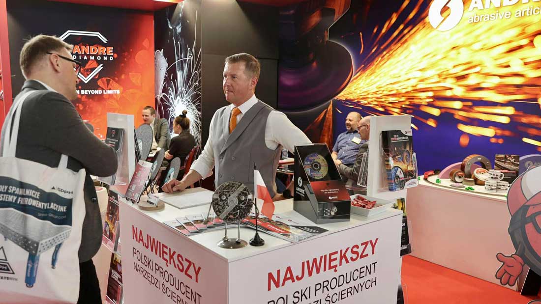 Stoisko producenta narzędzi ściernych na targach STOM 2026 – prezentacja tarcz i akcesoriów diamentowych