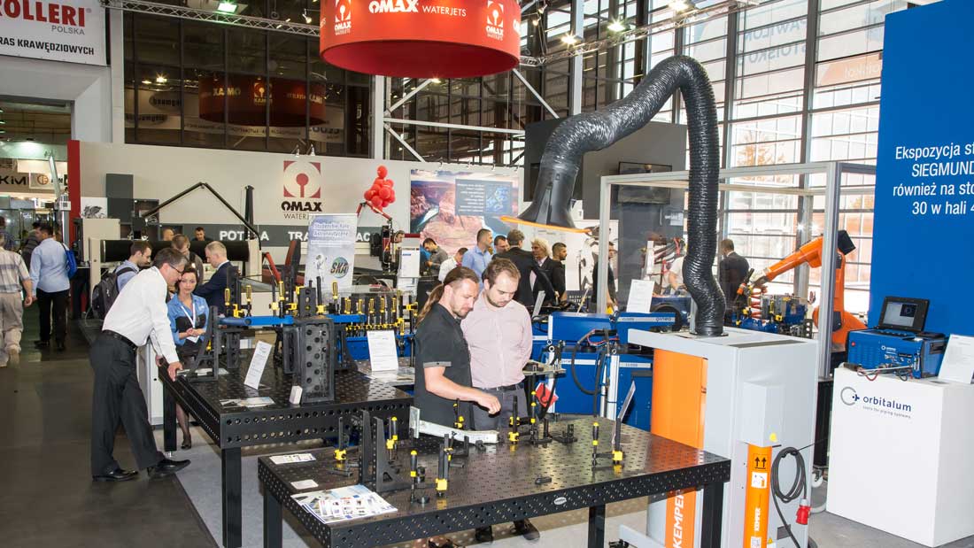 Stoisko z wyposażeniem do spawalnictwa i obróbki metalu prezentowane podczas targów ITM INDUSTRY EUROPE.